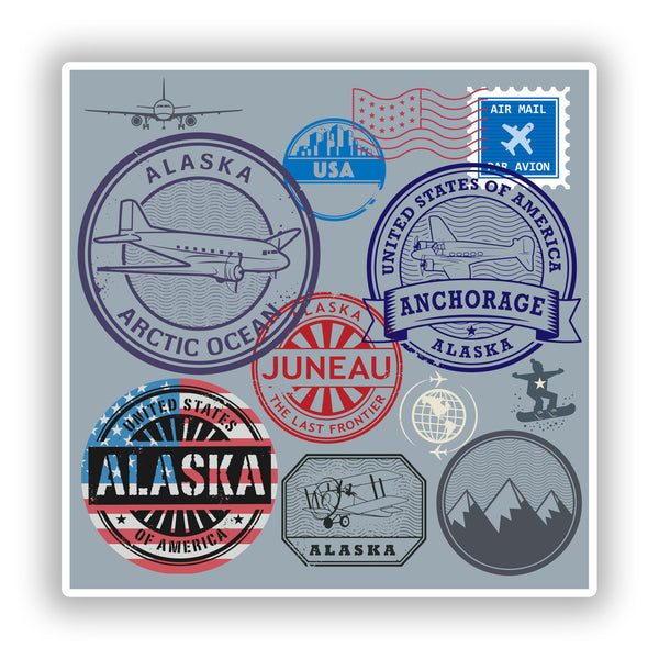 2 x Alaska Vinyl Stickers Travel Luggage #10141