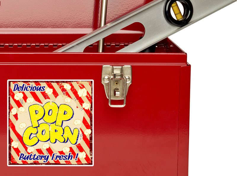 2 x Delicious Pop Corn Vinyl Stickers Travel Luggage