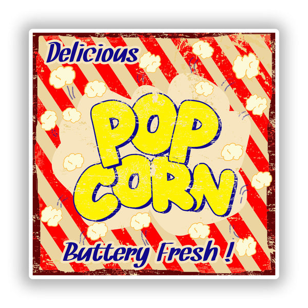 2 x Delicious Pop Corn Vinyl Stickers Travel Luggage #10145