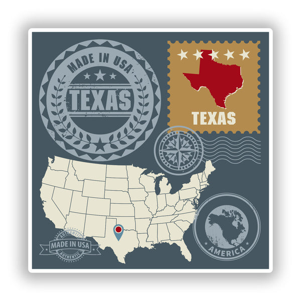 2 x Texas USA Vinyl Stickers Travel Luggage #10151
