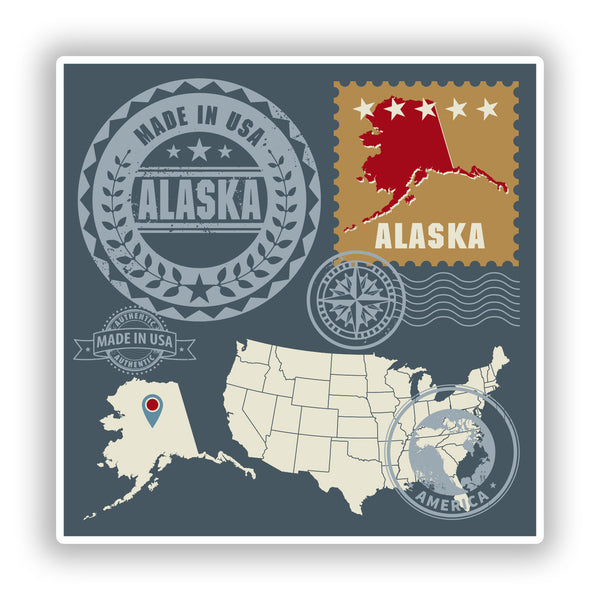 2 x Alaska Vinyl Stickers Travel Luggage #10152
