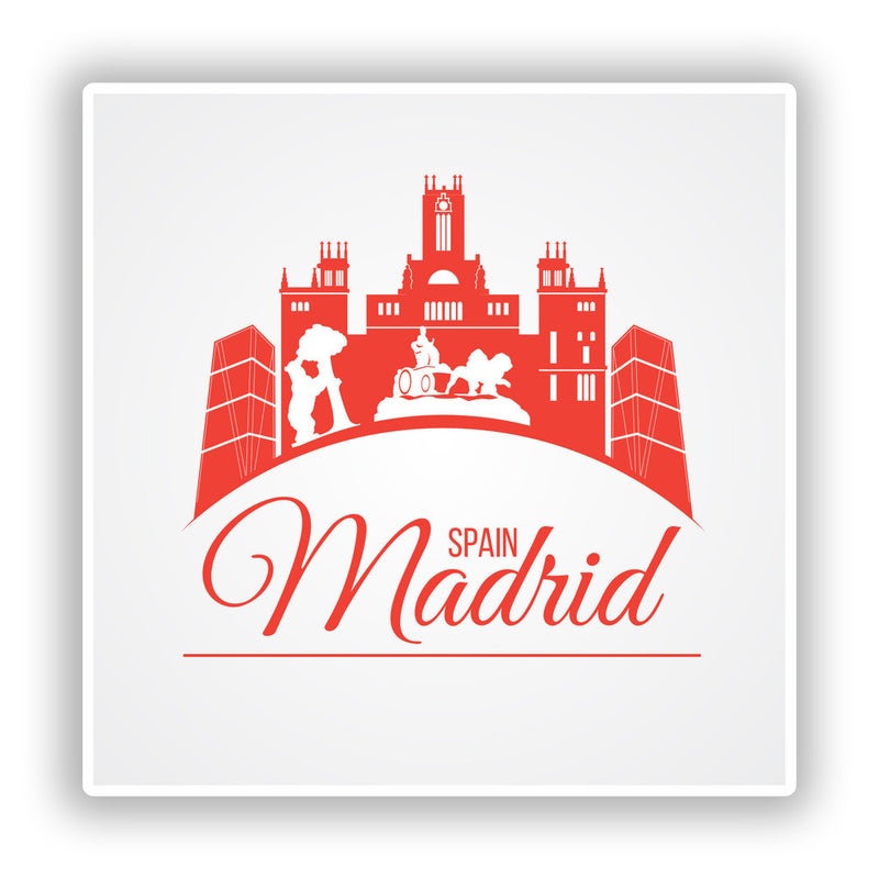 2 x Madrid Spain Vinyl Stickers Travel Luggage