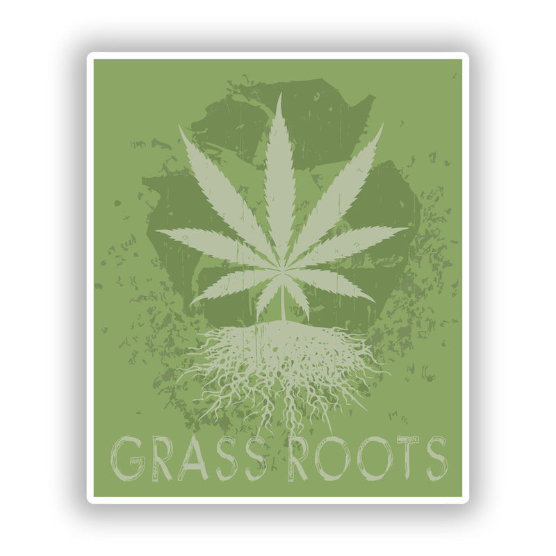 2 x Grass Roots Vinyl Stickers Travel Luggage
