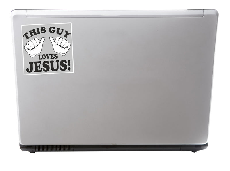 2 x This Guy Loves Jesus Vinyl Stickers Travel Luggage