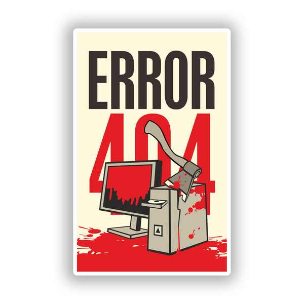 2 x Error 404 Vinyl Stickers Travel Luggage Funny PC #10206