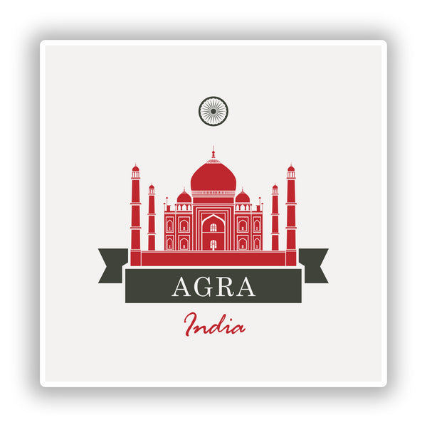2 x Agra India Vinyl Stickers Travel Luggage #10229