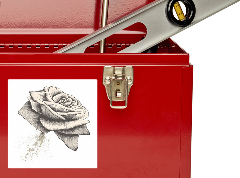 2 x Sketched Rose Vinyl Stickers Travel Luggage