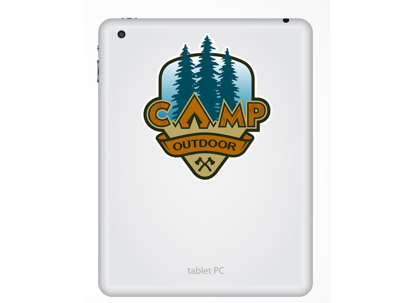 2 x Camp Outdoor Vinyl Stickers Travel Luggage