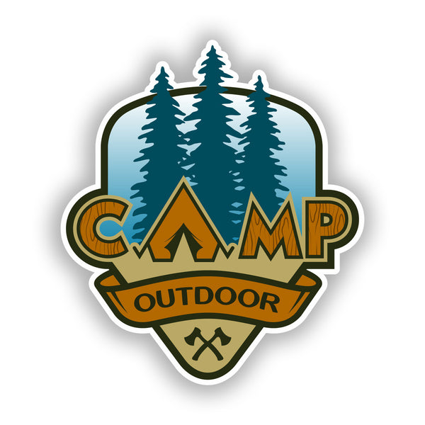 2 x Camp Outdoor Vinyl Stickers Travel Luggage #10244