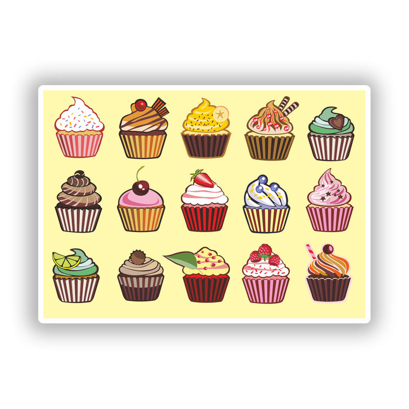 2 x Cup cakes Vinyl Stickers Travel Luggage