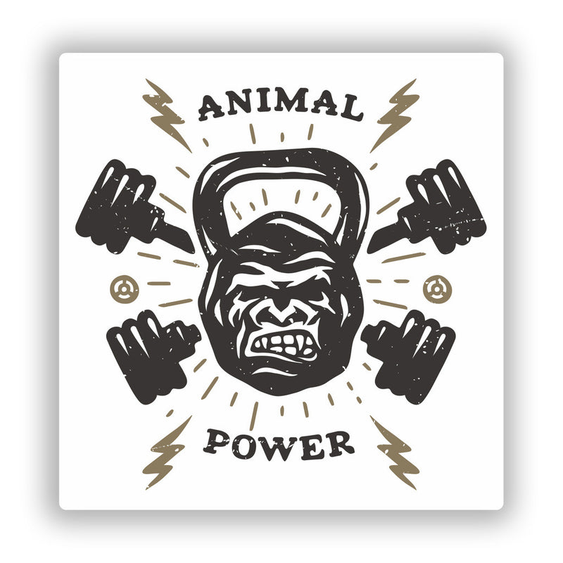 2 x Animal Power Vinyl Stickers Travel Luggage