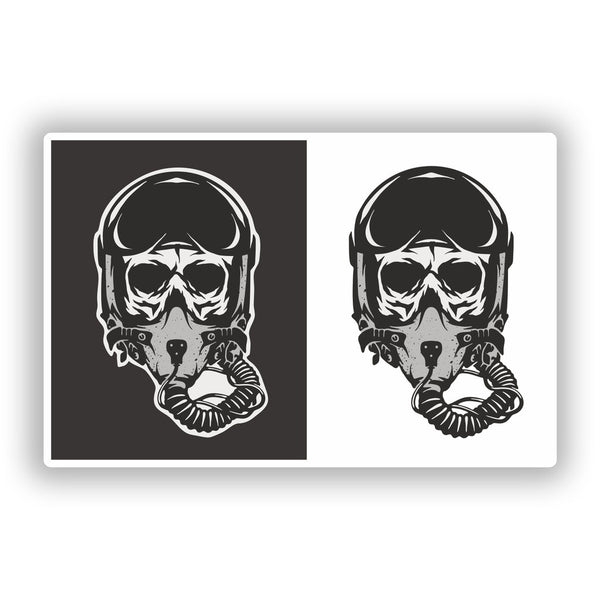 2 x Pilot Skulls Vinyl Stickers Travel Luggage #10257
