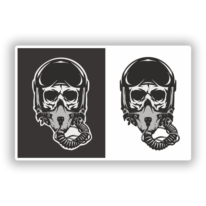 2 x Pilot Skulls Vinyl Stickers Travel Luggage