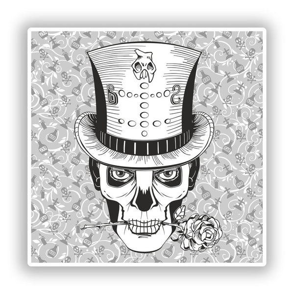 2 x Day of the Dead Skull Vinyl Stickers Travel Luggage #10259