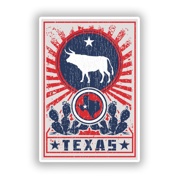 2 x Texas USA Vinyl Stickers Travel Luggage #10279