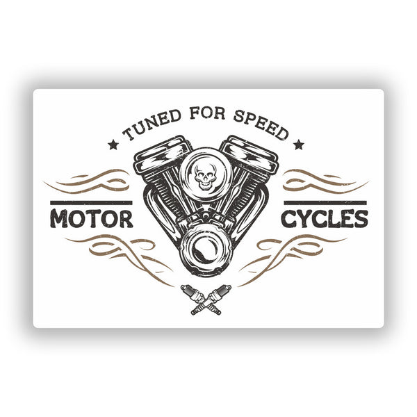 2 x Tuned For Speed Motor Cycles Vinyl Stickers Travel Luggage #10293