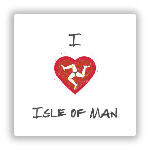 2 x I Love Isle Of Man Vinyl Stickers Travel Luggage #10296