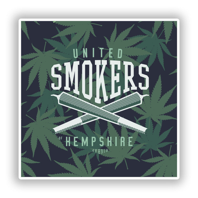 2 x United Smokers Hempshire Vinyl Stickers Travel Luggage
