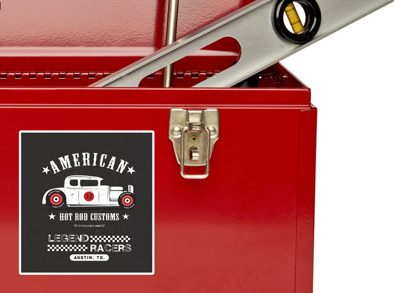 2 x American Hot Rod Vinyl Stickers Travel Luggage
