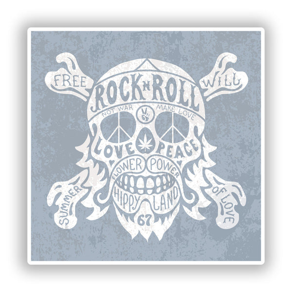 2 x Rock and Roll Skull Vinyl Stickers Travel Luggage #10301