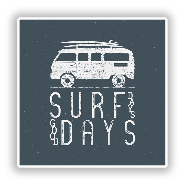2 x Surfing Camper Van Vinyl Stickers Travel Luggage #10304