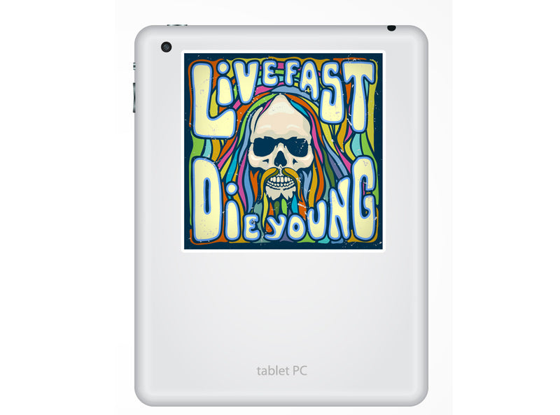 2 x Live Fast Die Young Vinyl Stickers Travel Luggage