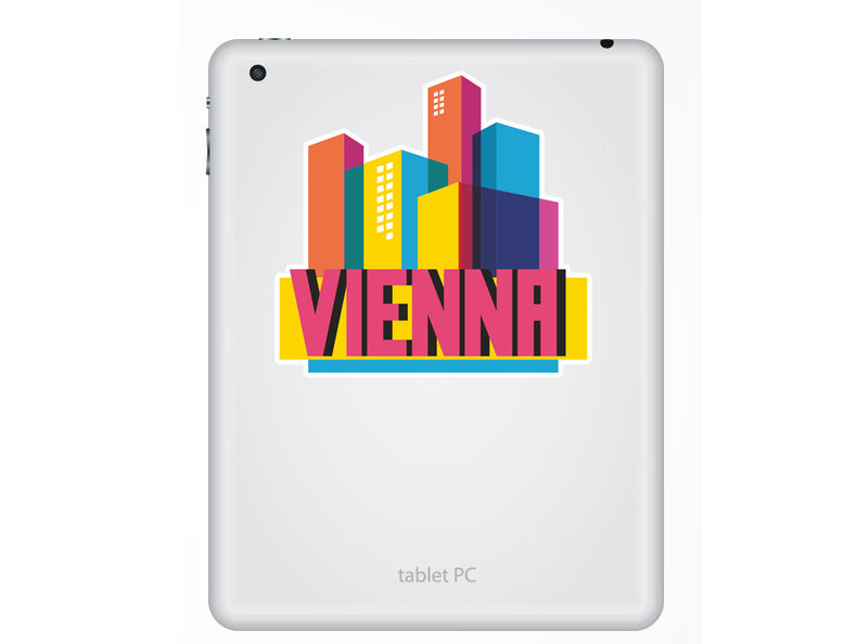 2 x Vienna Skyline Vinyl Stickers Travel Luggage