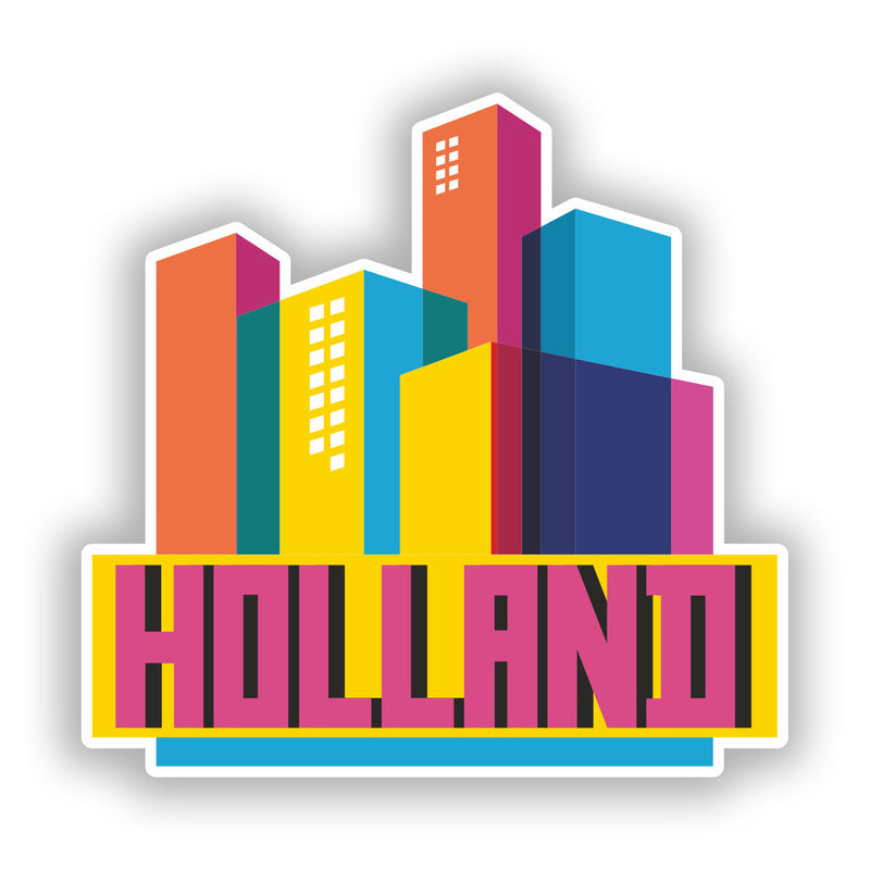 2 x Holland Skyline Vinyl Stickers Travel Luggage