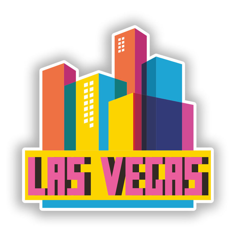 2 x Las Vegas Skyline Vinyl Stickers Travel Luggage