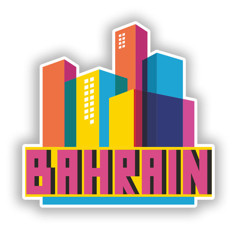 2 x Bahrain Skyline Vinyl Stickers Travel Luggage