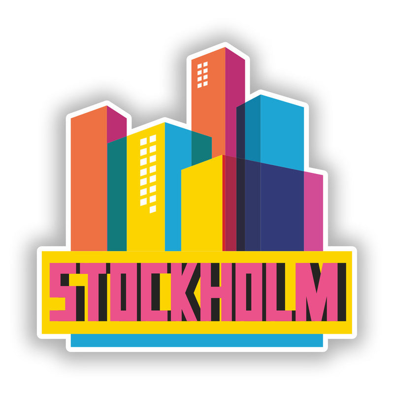 2 x Stockholm Skyline Vinyl Stickers Travel Luggage