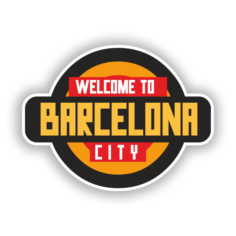 2 x Welcome to Barcelona Vinyl Stickers Travel Luggage