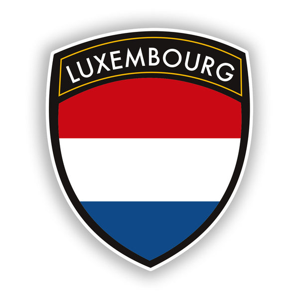 2 x Luxembourg Badge Vinyl Stickers Travel Luggage #10415