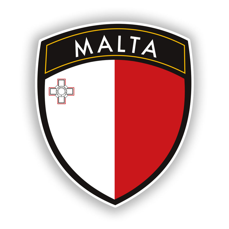 2 x Malta Badge Vinyl Stickers Travel Luggage