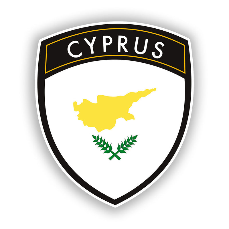 2 x Cyprus Badge Vinyl Stickers Travel Luggage