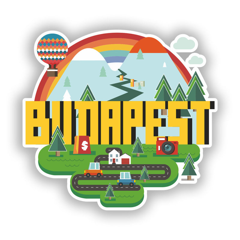 2 x Budapest Vinyl Stickers Travel Luggage