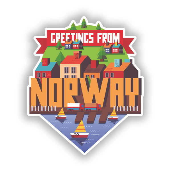 2 x Norway Skyline Vinyl Stickers Travel Luggage #10429