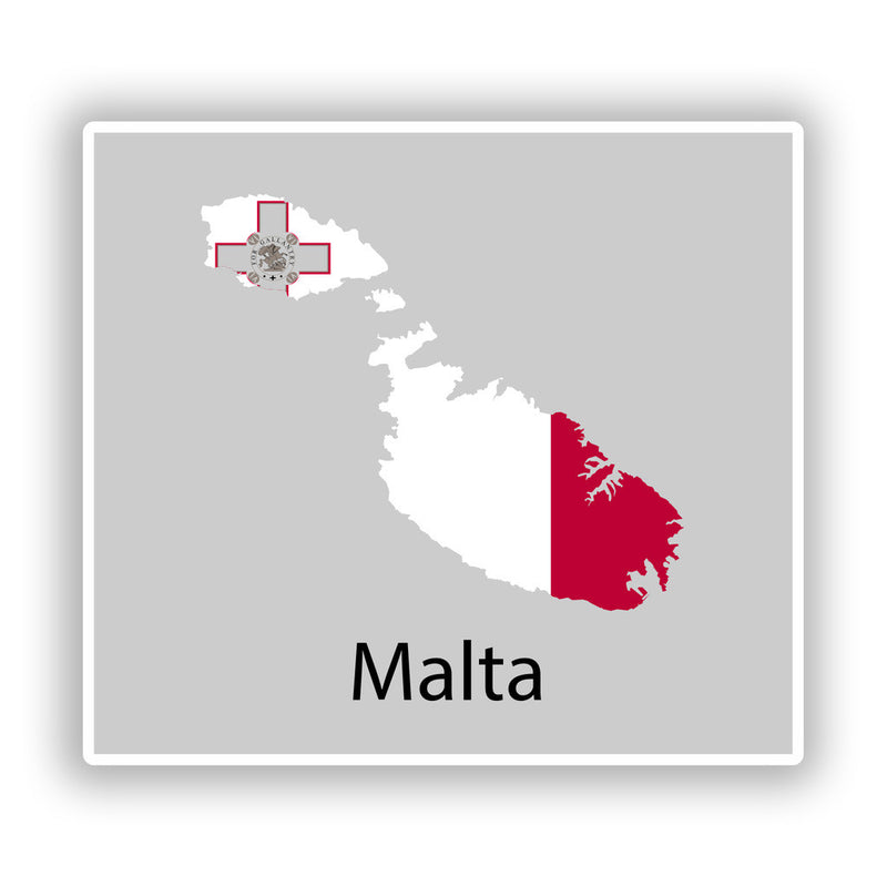 2 x Malta Flag Vinyl Stickers Travel Luggage