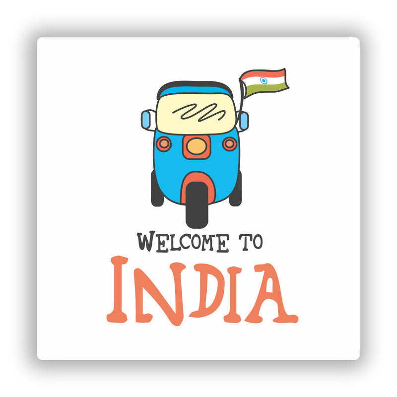 2 x Welcome to india Vinyl Stickers Travel Luggage