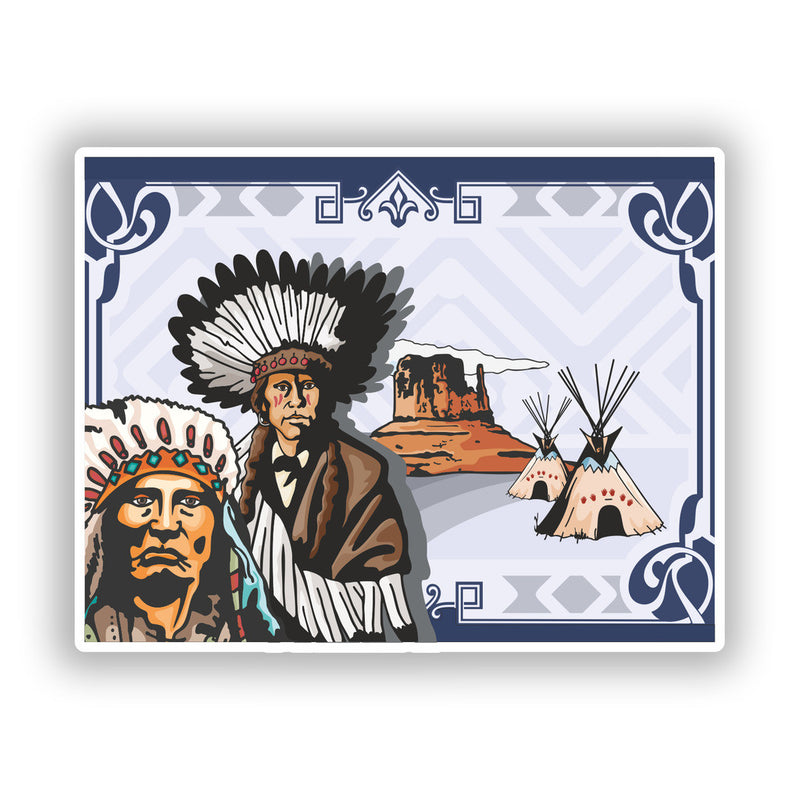 2 x Native american Vinyl Stickers Travel Luggage