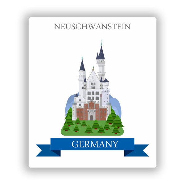 2 x Neuschwanstein Germany Vinyl Stickers Travel Luggage #10495