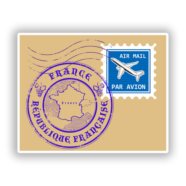 2 x France Stamp Vinyl Stickers Travel Luggage #10498