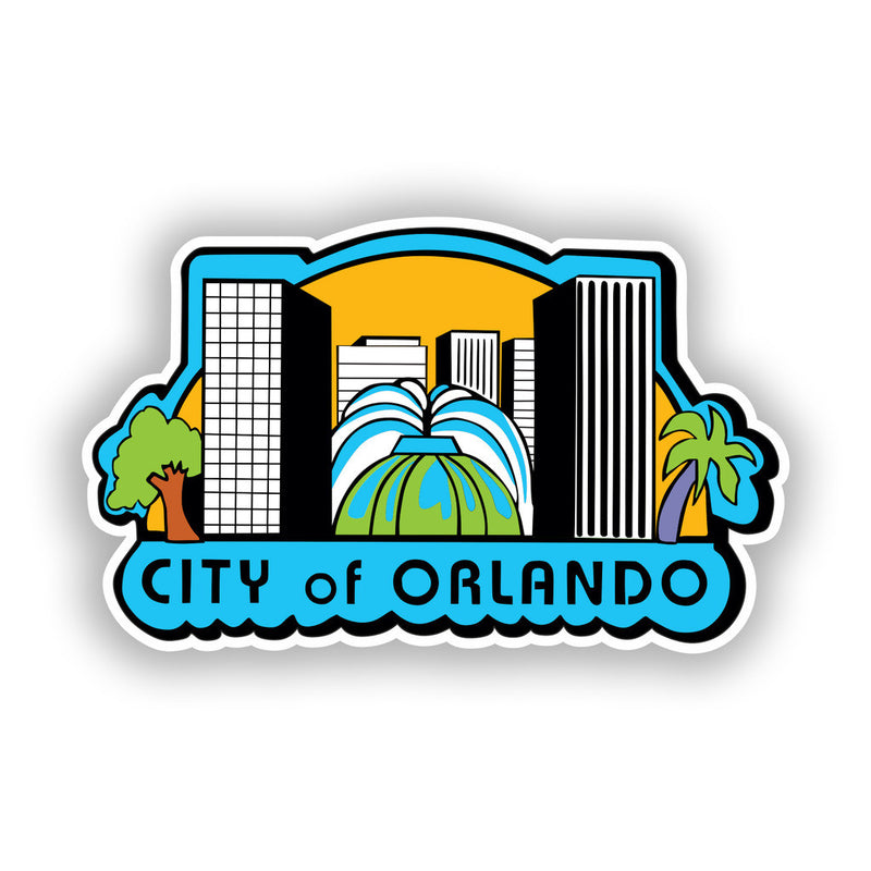 2 x City of Orlando Vinyl Stickers Travel Luggage
