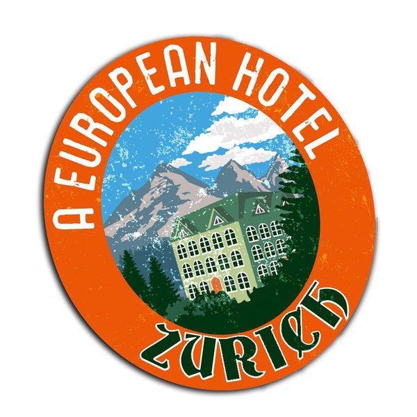 2 x Zurich Ski Travel Logo Vinyl Sticker #4004