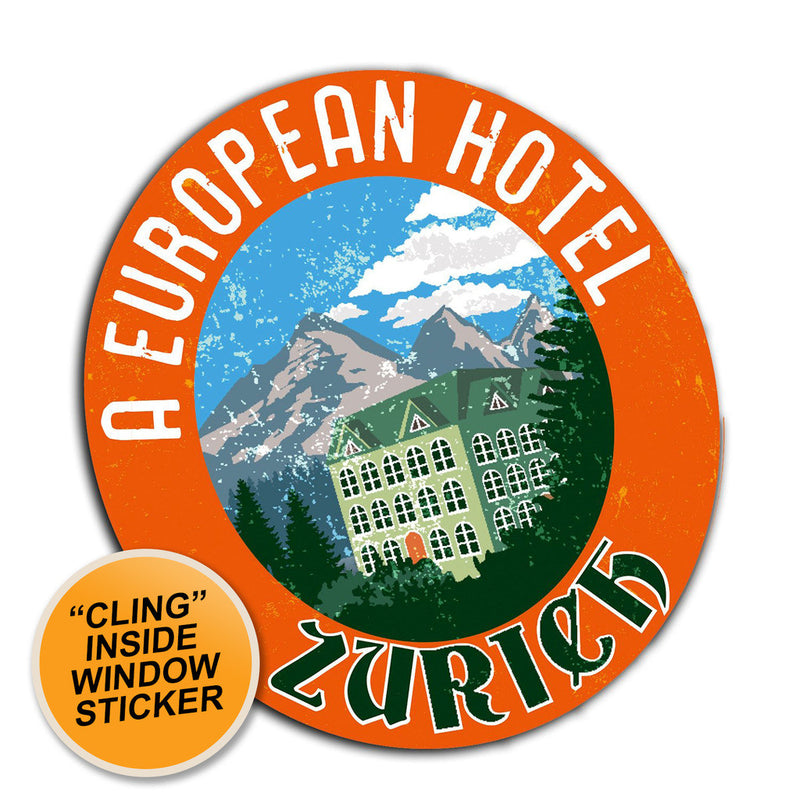 2 x Zurich Ski Travel Logo WINDOW CLING STICKER Car Van Campervan Glass