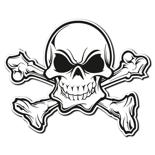 2 x Skull Jolly Roger Bones Vinyl Sticker #4011