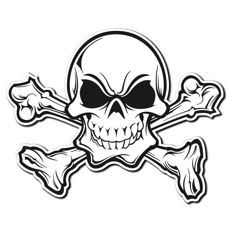 2 x Skull Jolly Roger Bones Vinyl Sticker