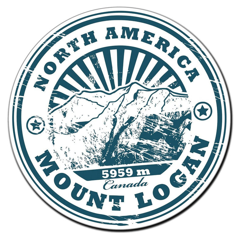 2 x North America Mount Logan Vinyl Sticker