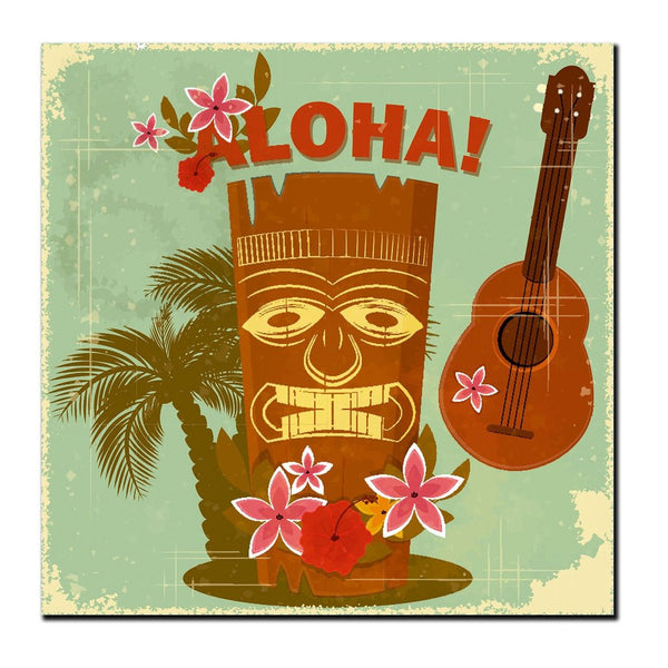 2 x Aloha Hawaii Travel Tiki Vinyl Sticker #4025