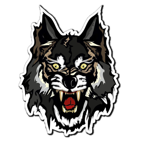 2 x Angry Wolf Zombie Evil Cool Car Vinyl Sticker #4035
